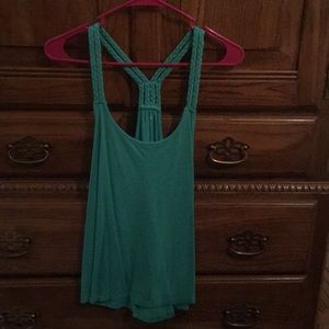 Braided-Strap Teal Tank Top